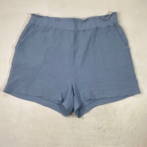 Coastal Comfort Boho Double Gauze Cotton Shorts XXL Paperbag Waist